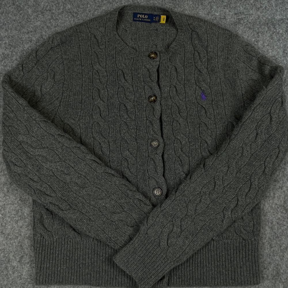 Ralph Lauren Gray Cable Knit Sweater